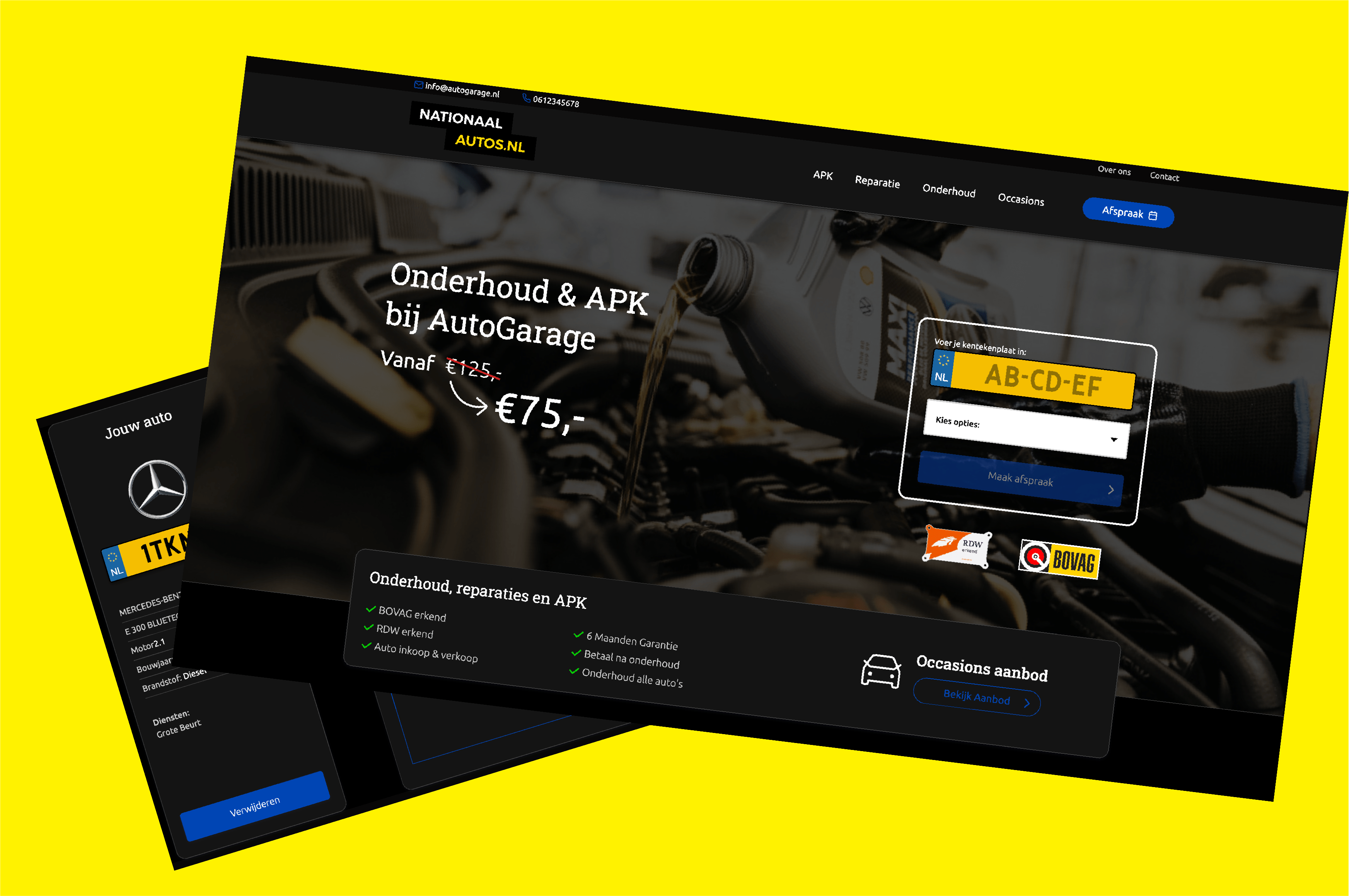 Website van Autogarage Project