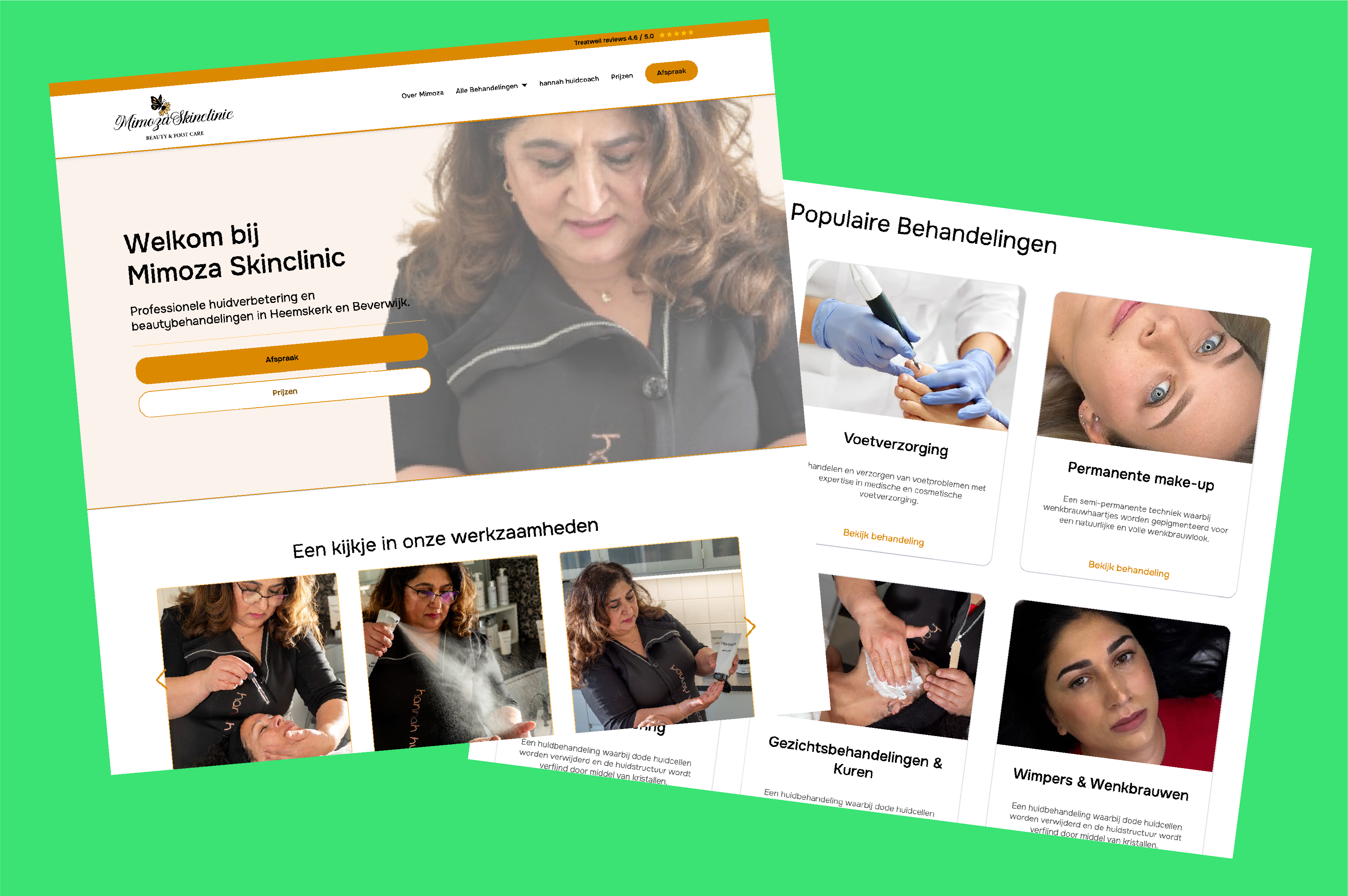 Website van Mimoza Skinclinic